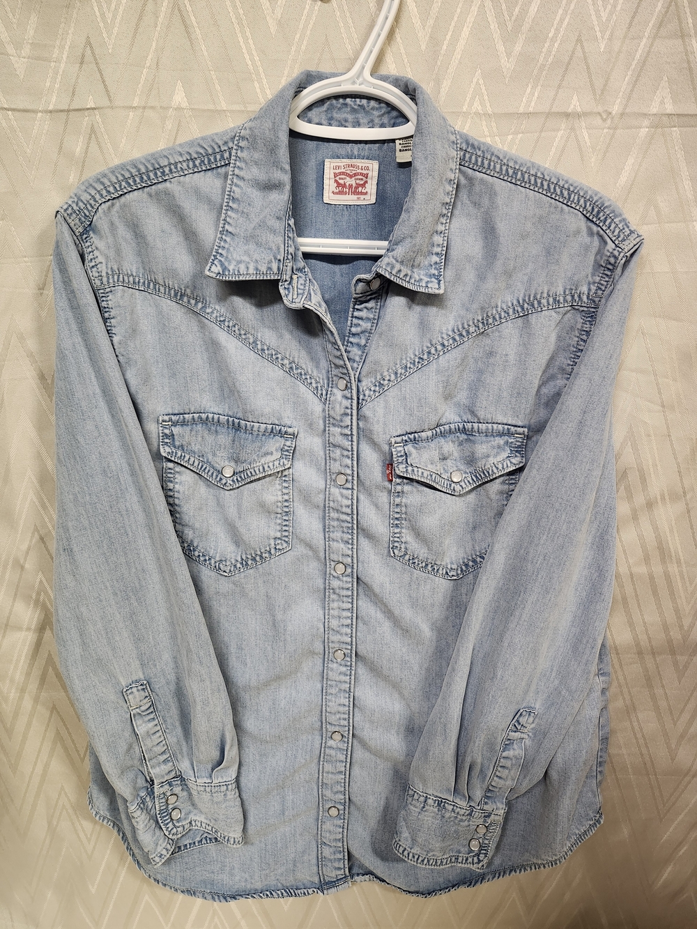 Levi's Light Blue Denim Western Shirt with Snap Front